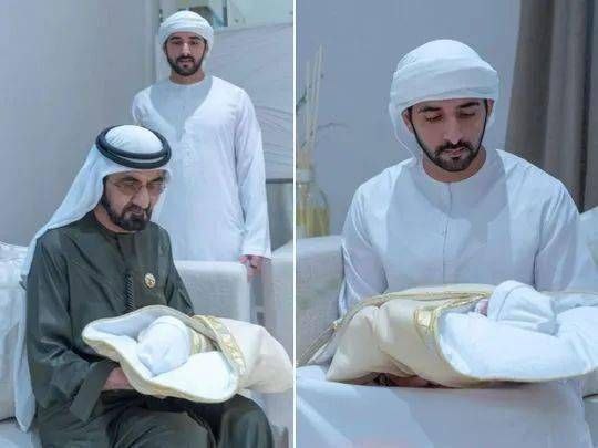 迪拜酋长去看望出生不久的孙子